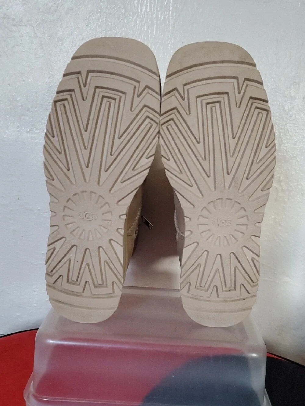 UGG Cityfunc Nubuck Leather Platform Boots In Sand Size 8